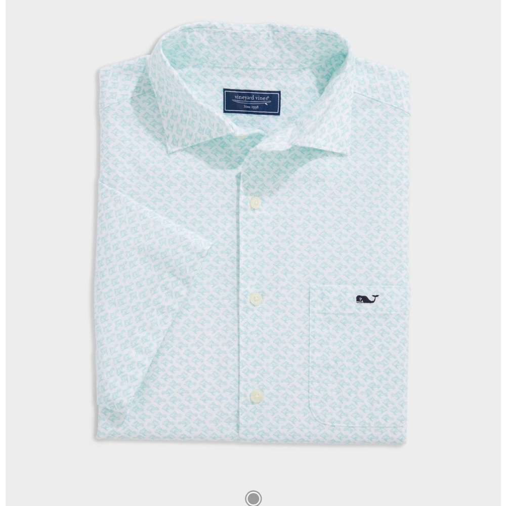 Vineyard Vines Green Short Sleeve Button Down Green